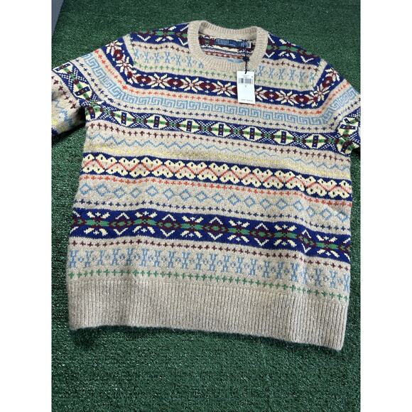Polo Ralph Lauren Fair Isle Jacquard Wool Blend Holiday Sweater Sportsman NEW L - Picture 7 of 11